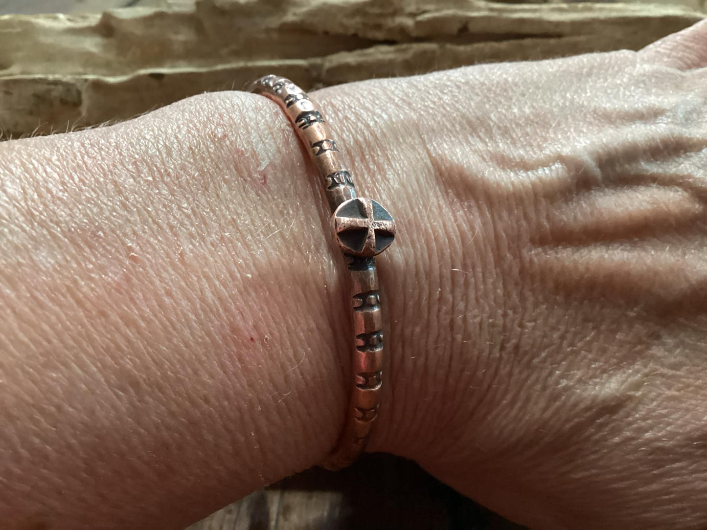 Copper, Hand Stamped Cuff Bracelet