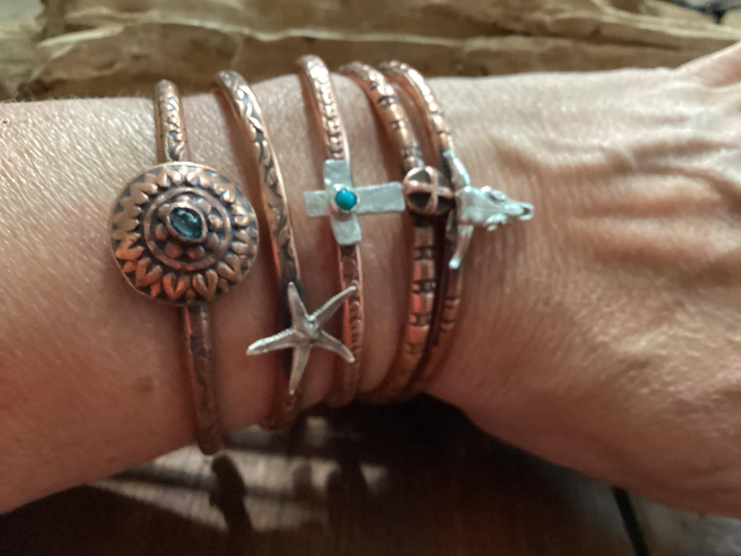 Copper, Hand Stamped Cuff Bracelet