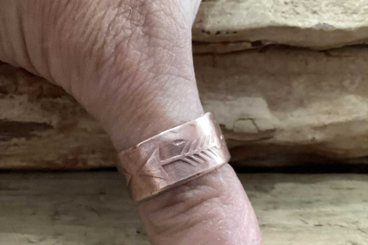 Copper and Sterling Silver Arrow Ring