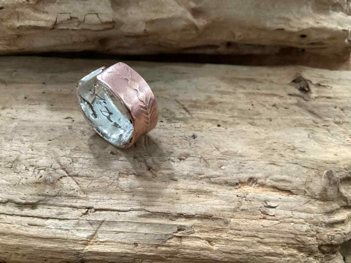 Copper and Sterling Silver Arrow Ring