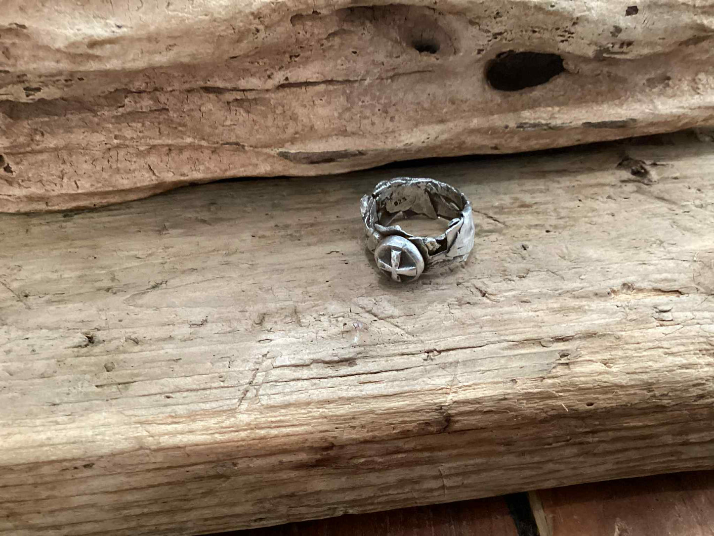 Sterling Silver Reticulated Cross Ring