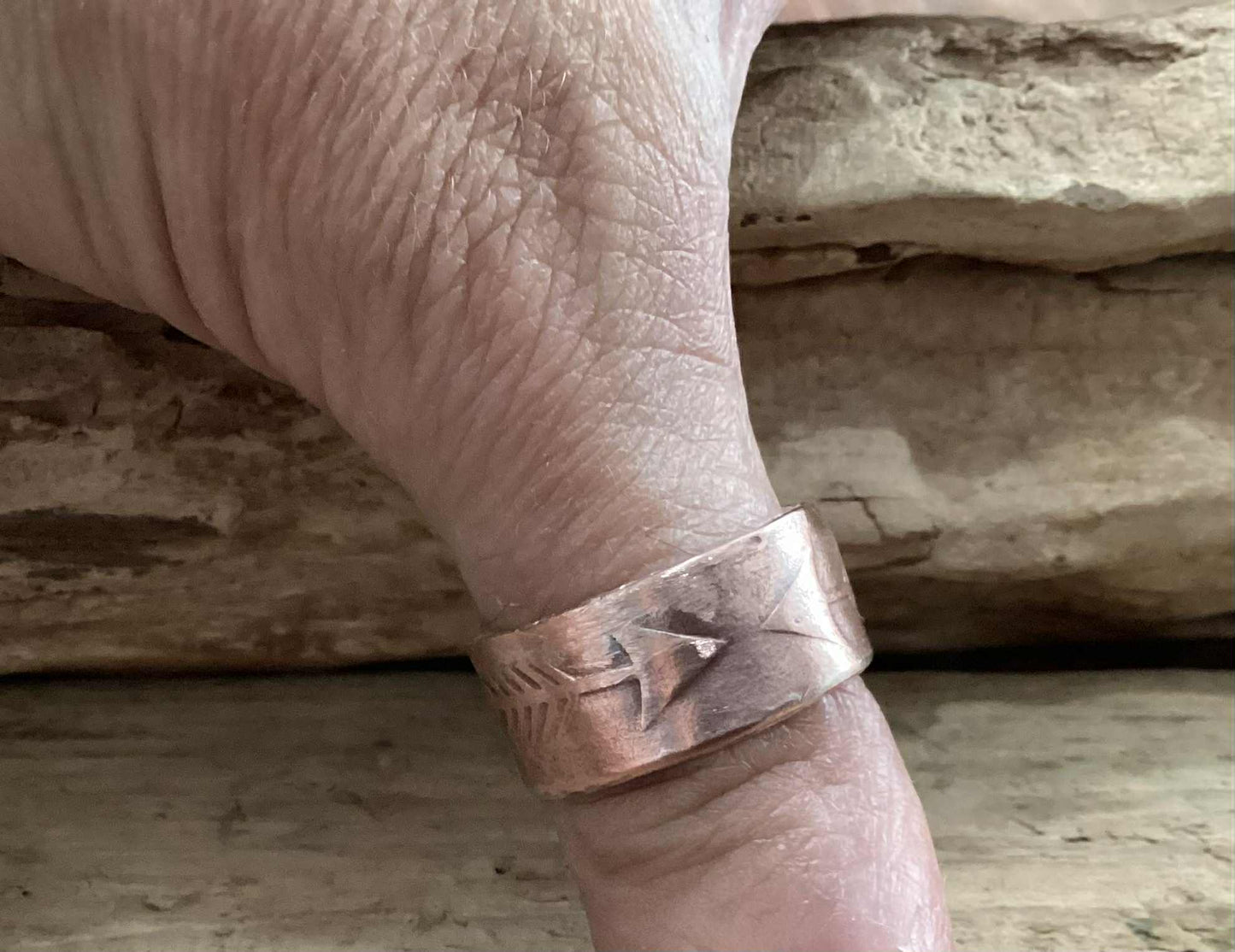 Copper and Sterling Silver Arrow Ring