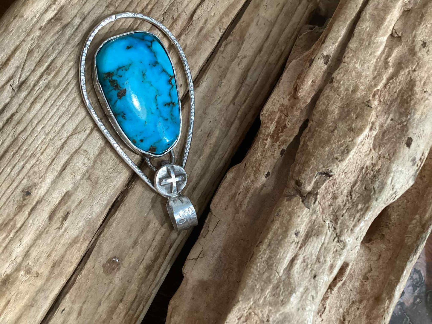 Sterling Silver and Turquoise Southwestern Pendant