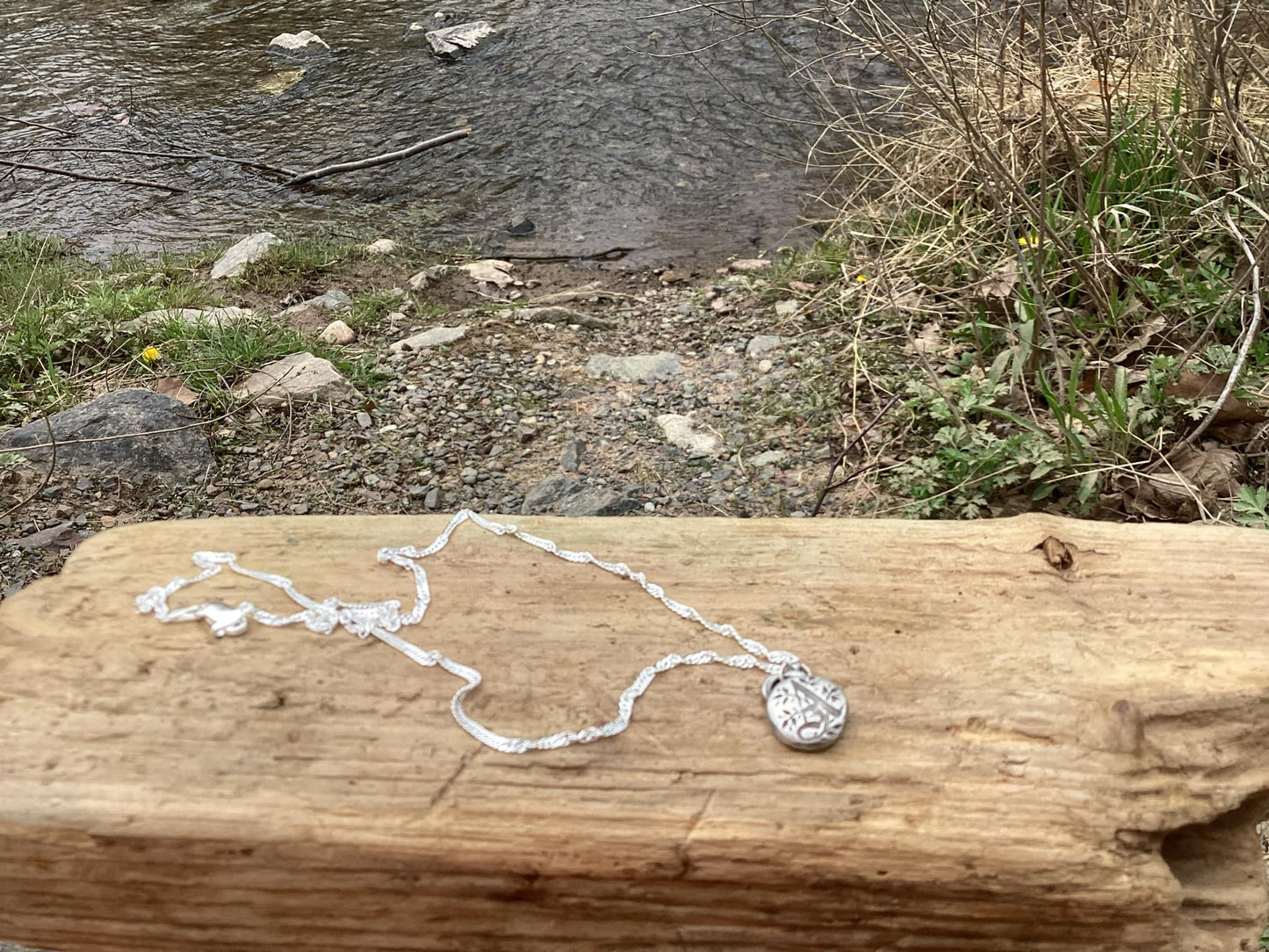 Sterling Silver Initial Necklace Letter A"