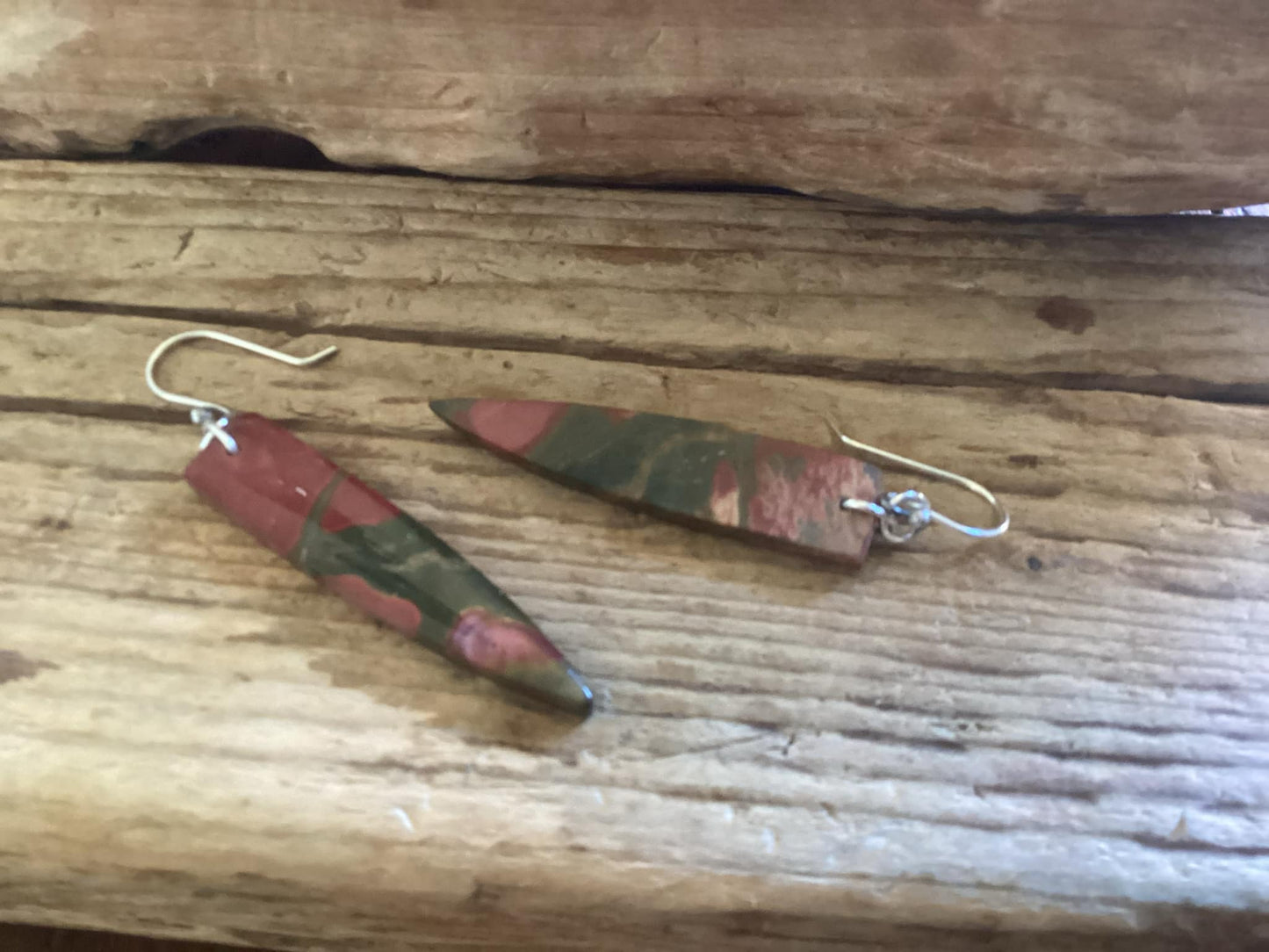Sterling Silver and Jasper Earrings