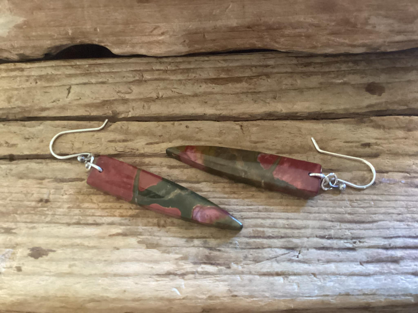 Sterling Silver and Jasper Earrings