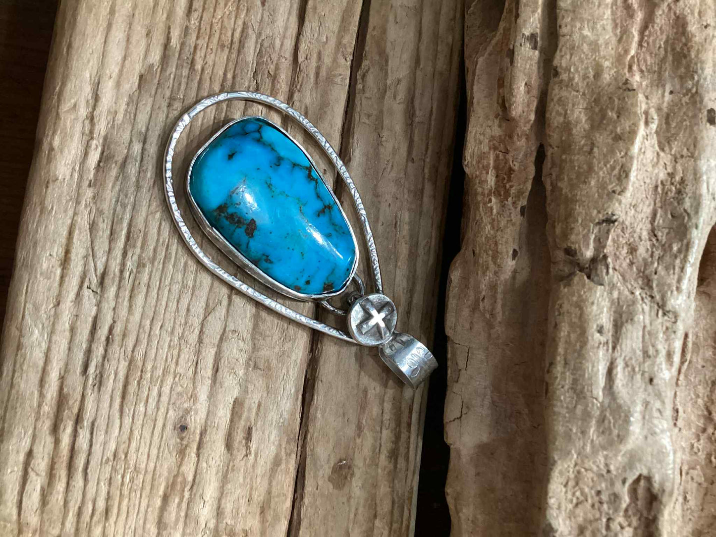 Sterling Silver and Turquoise Southwestern Pendant