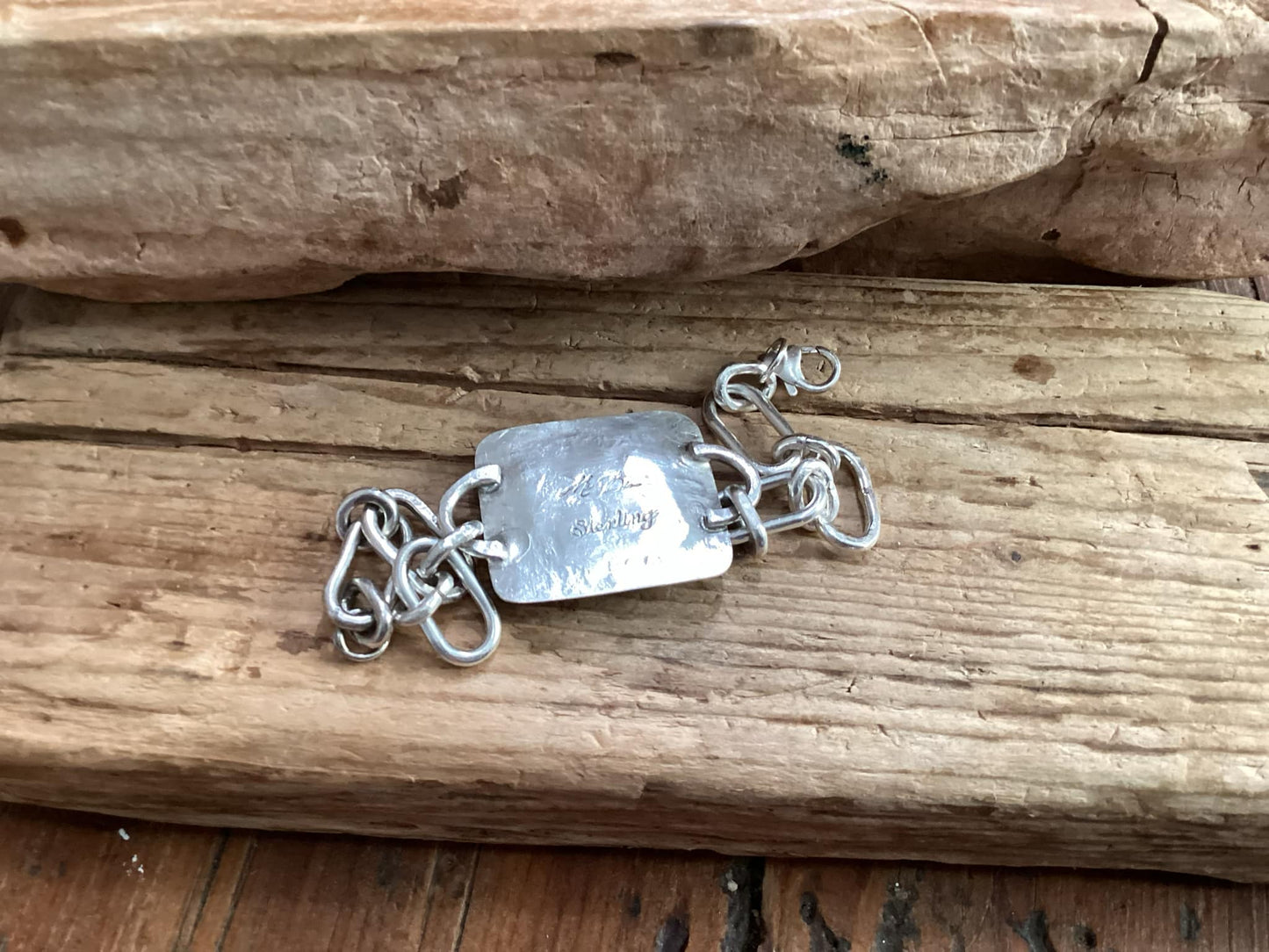 Sterling Silver and Turquoise chain and link Bracelet