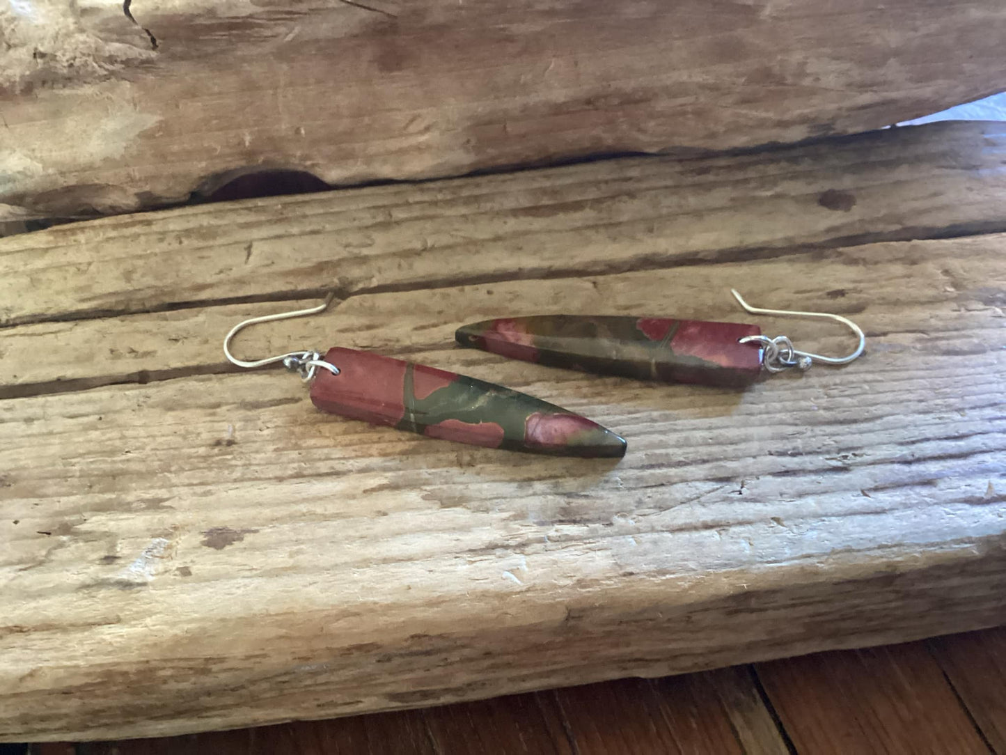 Sterling Silver and Jasper Earrings