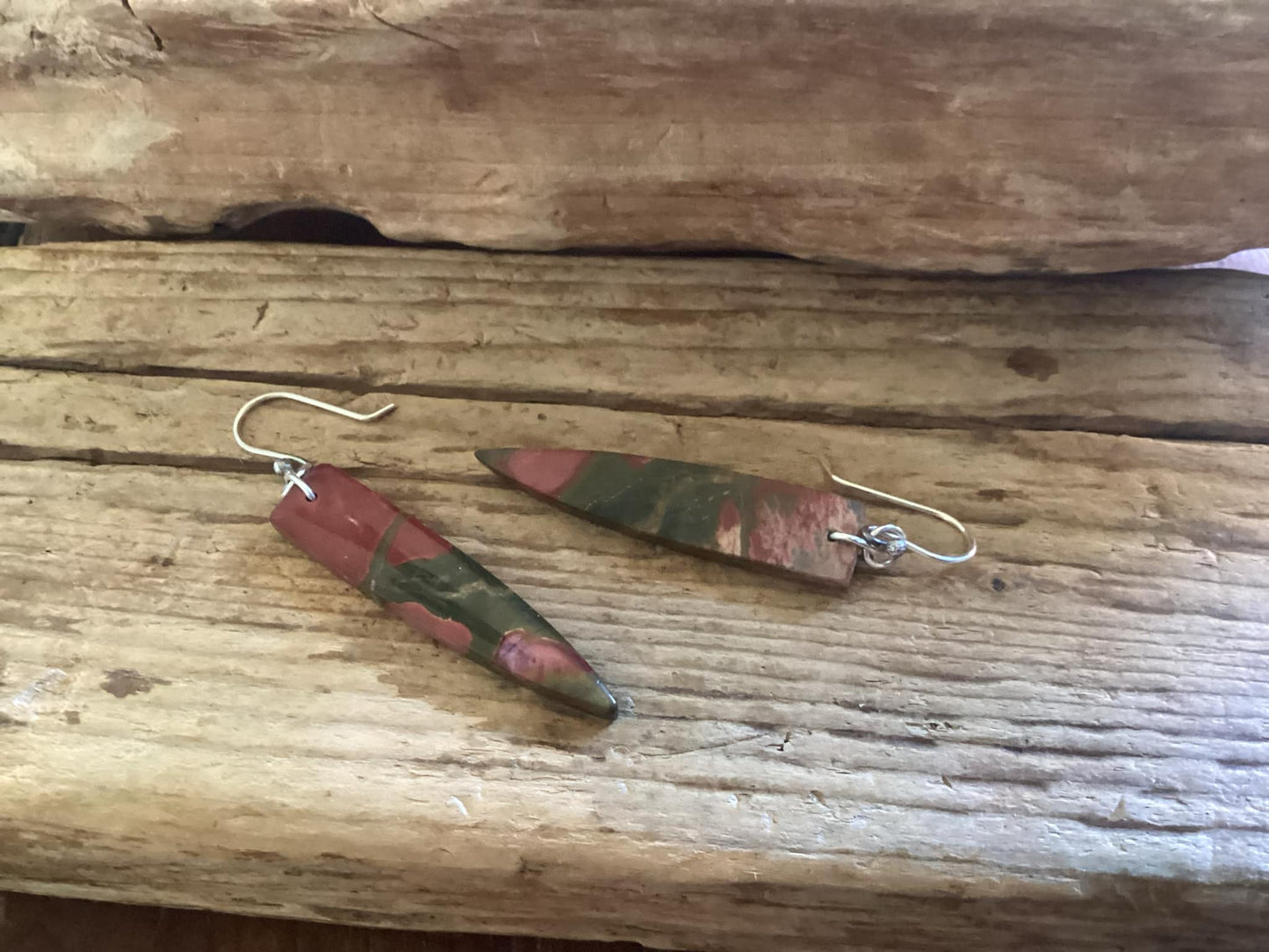 Sterling Silver and Jasper Earrings