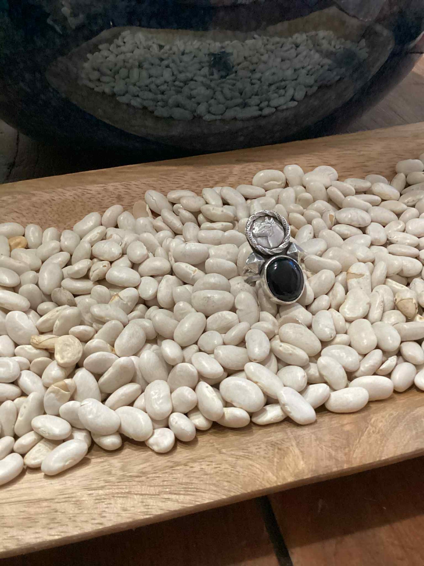 Sterling Silver and Onyx Horse Ring