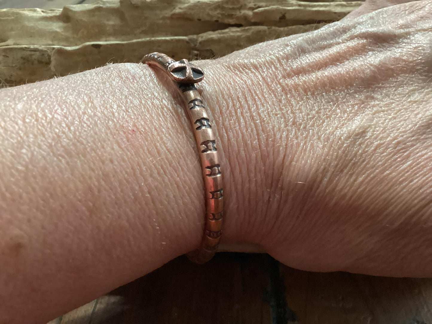 Copper, Hand Stamped Cuff Bracelet