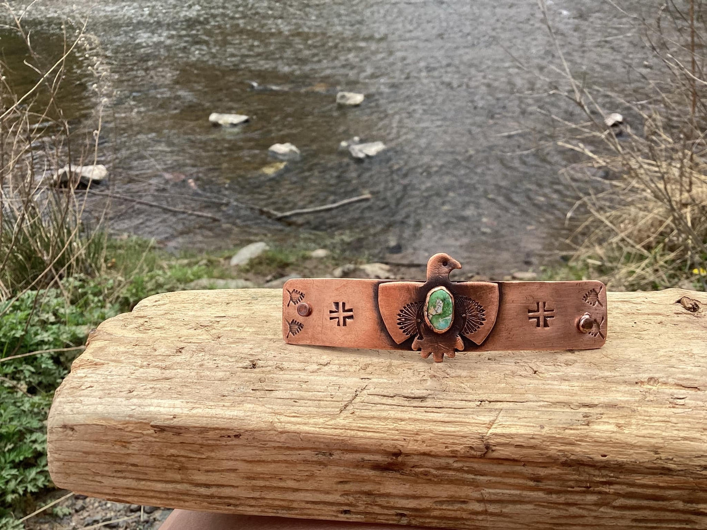Copper and Turquoise Thunderbird Barrette