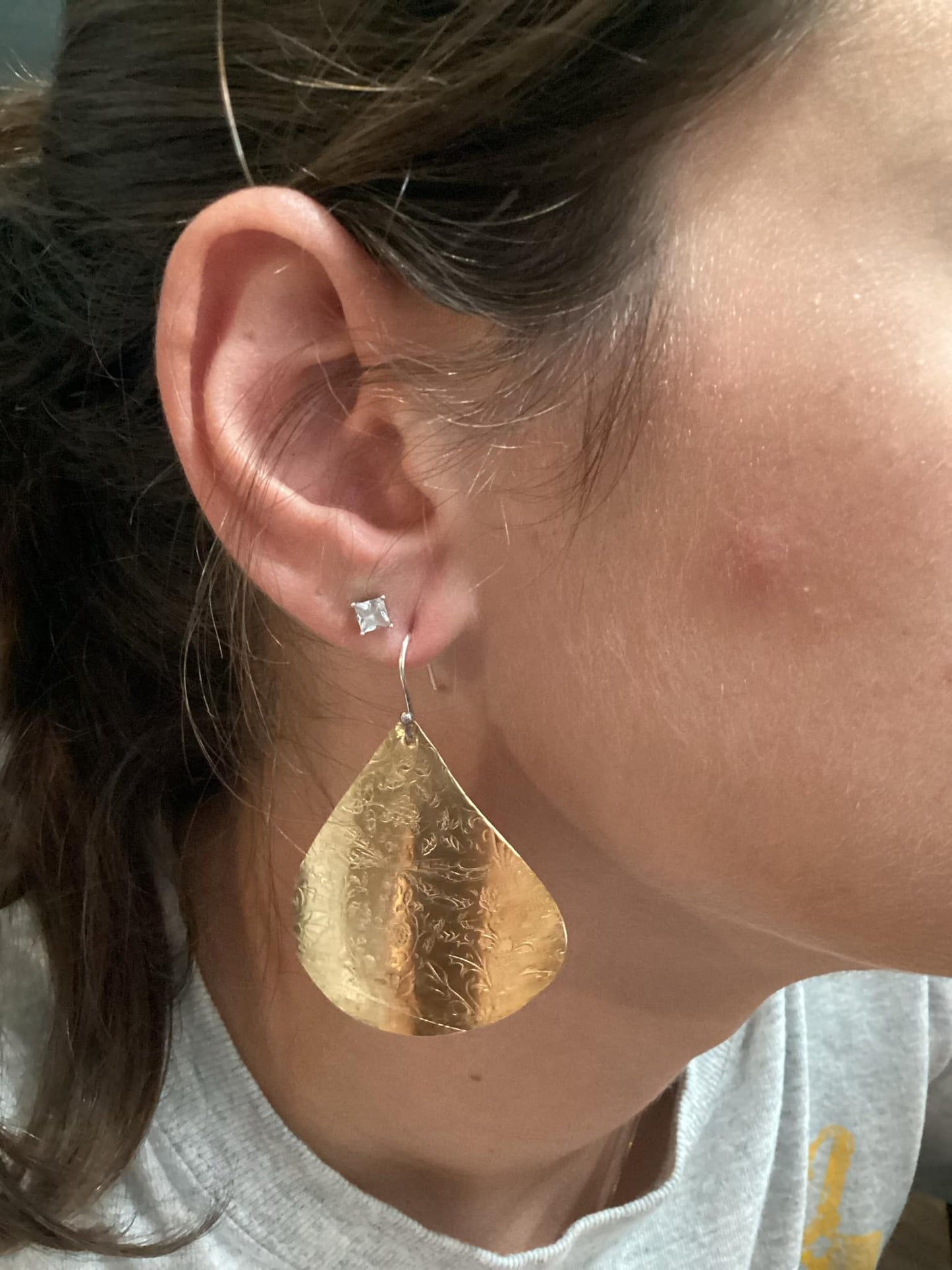 Sterling Silver and Brass Hand Crafted Earrings