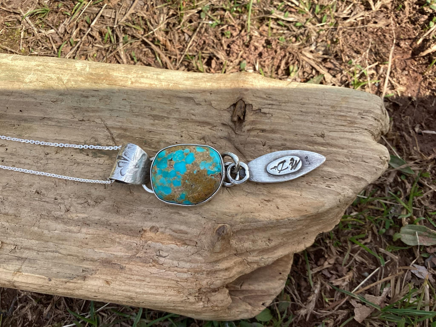 Sterling Silver and Turquoise Feather Necklace