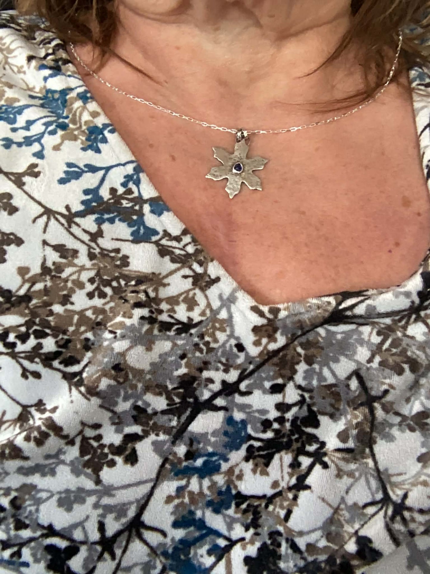 Sterling Silver and Sapphire Necklace