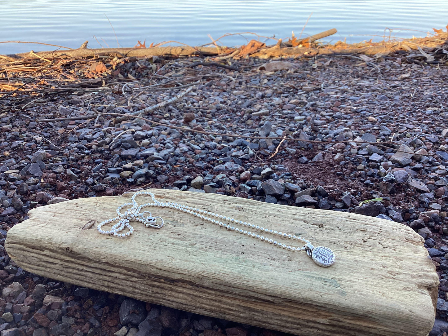 Sterling Silver Initial Necklace, Letter "D"
