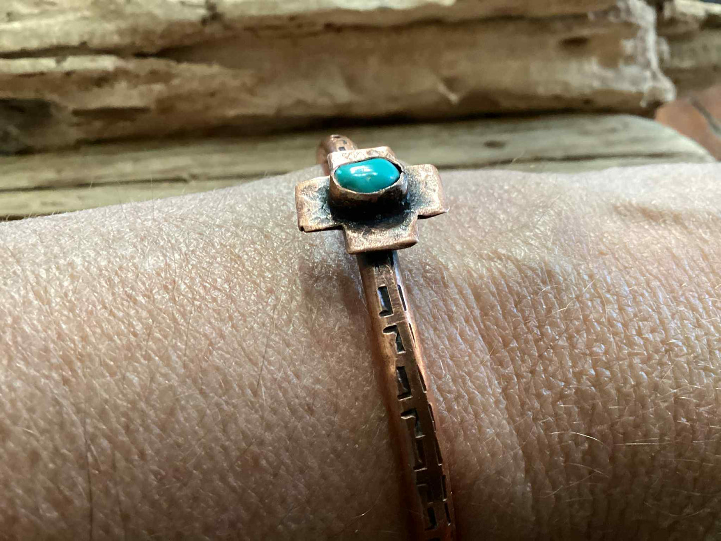 Copper and Turquoise Cuff Bracelet