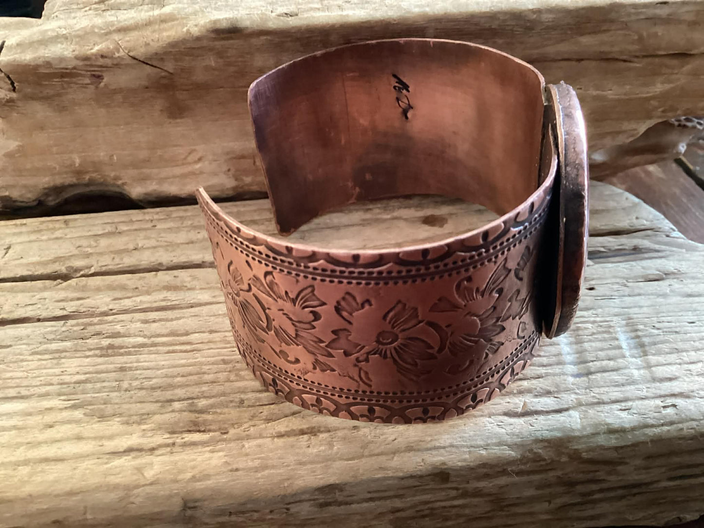 Copper and Rhodonite Cuff Bracelet