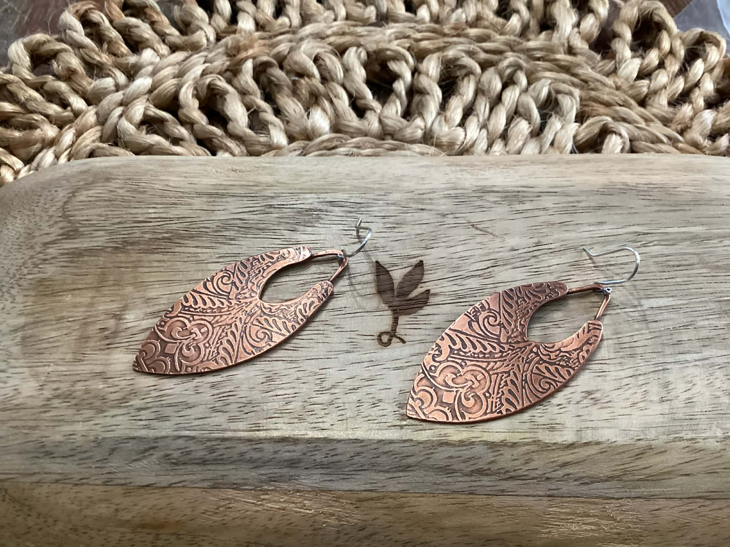Sterling Silver and Copper Earrings