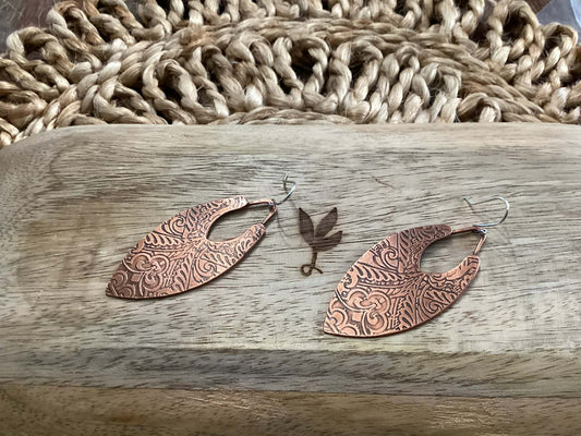 Sterling Silver and Copper Earrings