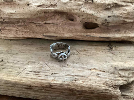 Sterling Silver Reticulated Cross Ring