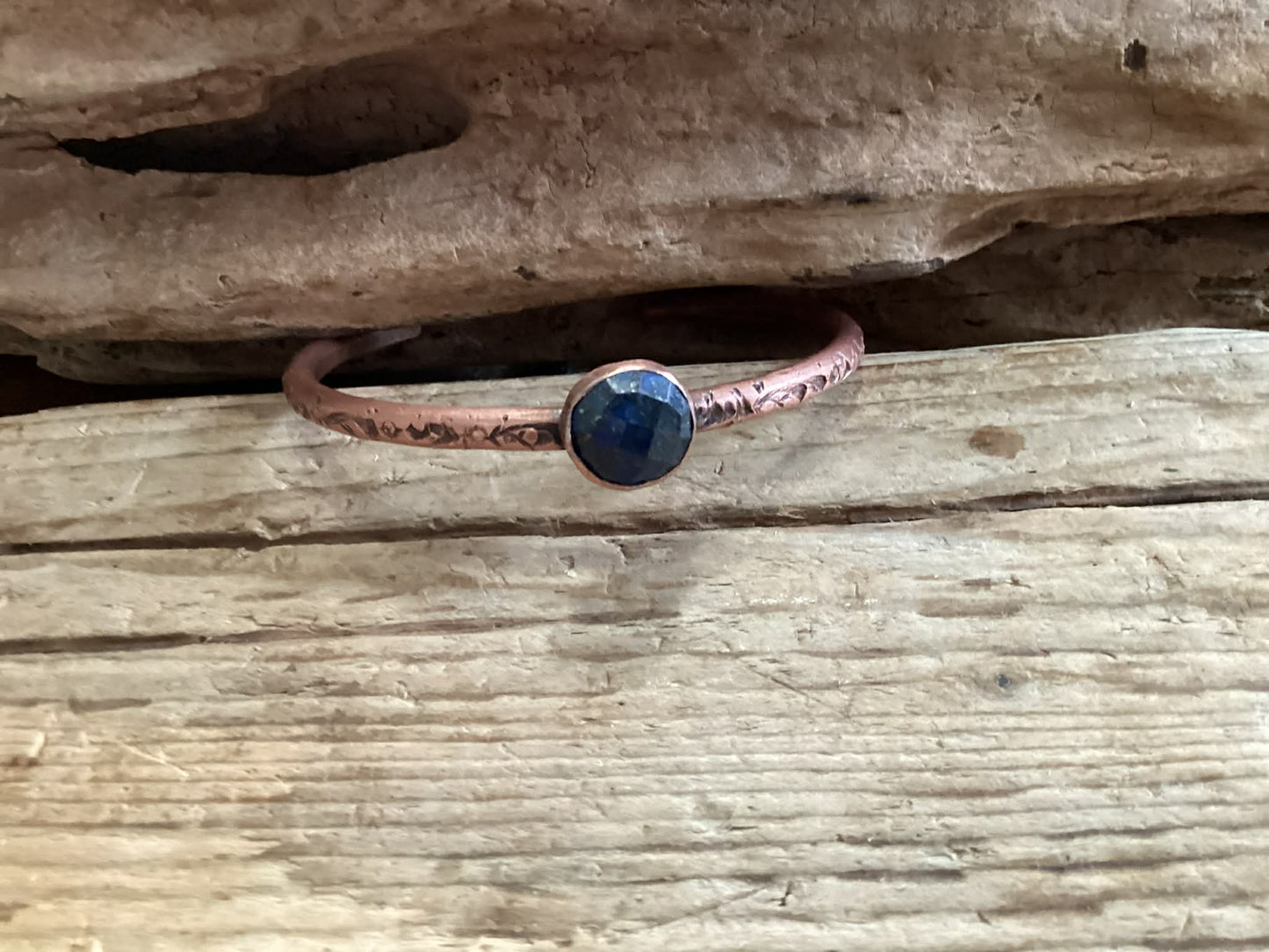 Copper and Lapis Cuff Bracelet