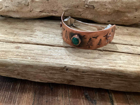Copper and Chrysoprase Barrette