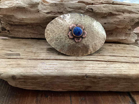 Copper, Brass and Lapis Belt Buckle