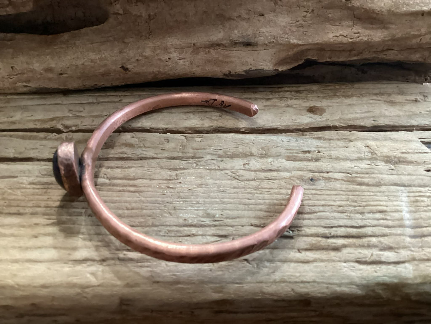 Copper and Amethyst Cuff Bracelet