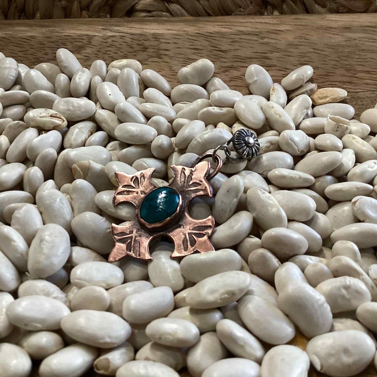 Sterling Silver, Copper and Turquoise Earrings