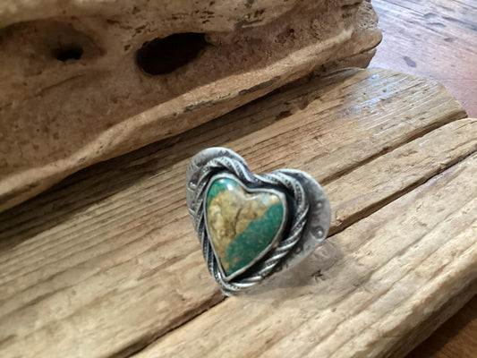 Sterling Silver and Turquoise Heart Ring