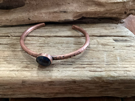 Copper and Lapis Cuff Bracelet