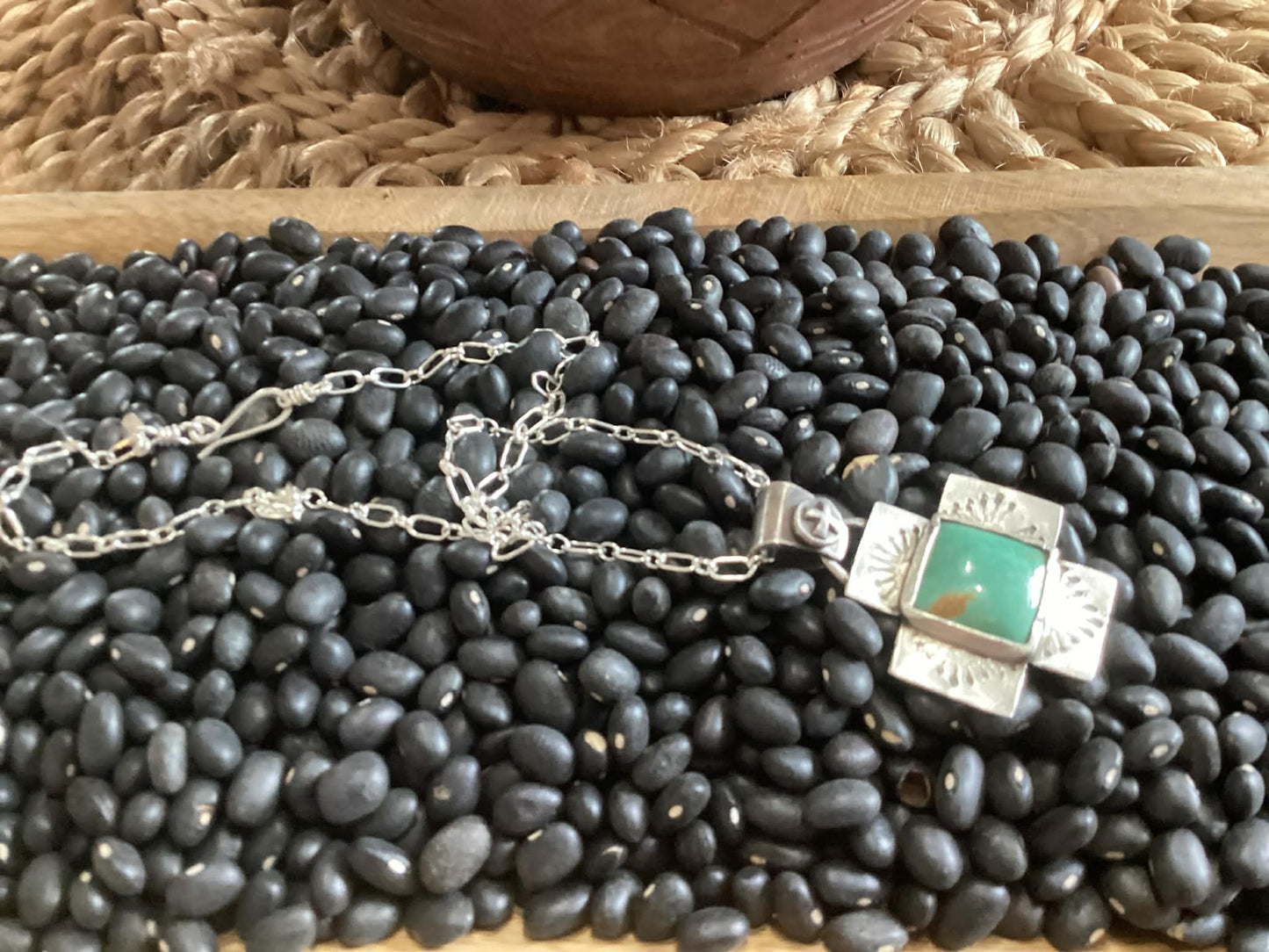 Sterling Silver and Turquoise Pendant Necklace
