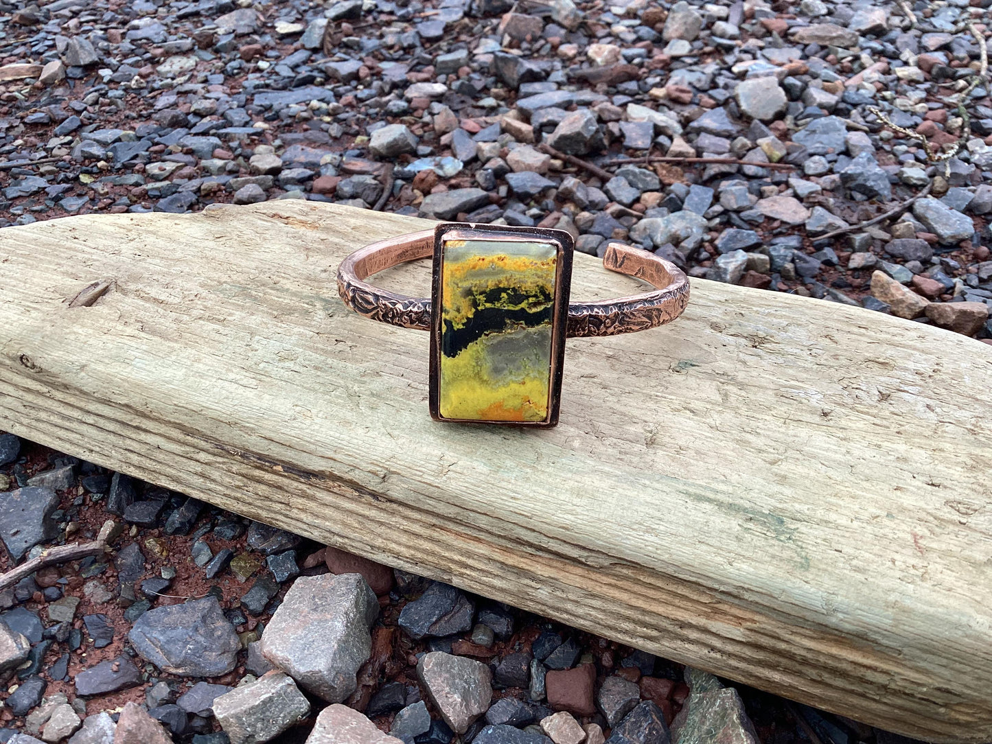 Copper and Jasper Cuff Bracelet