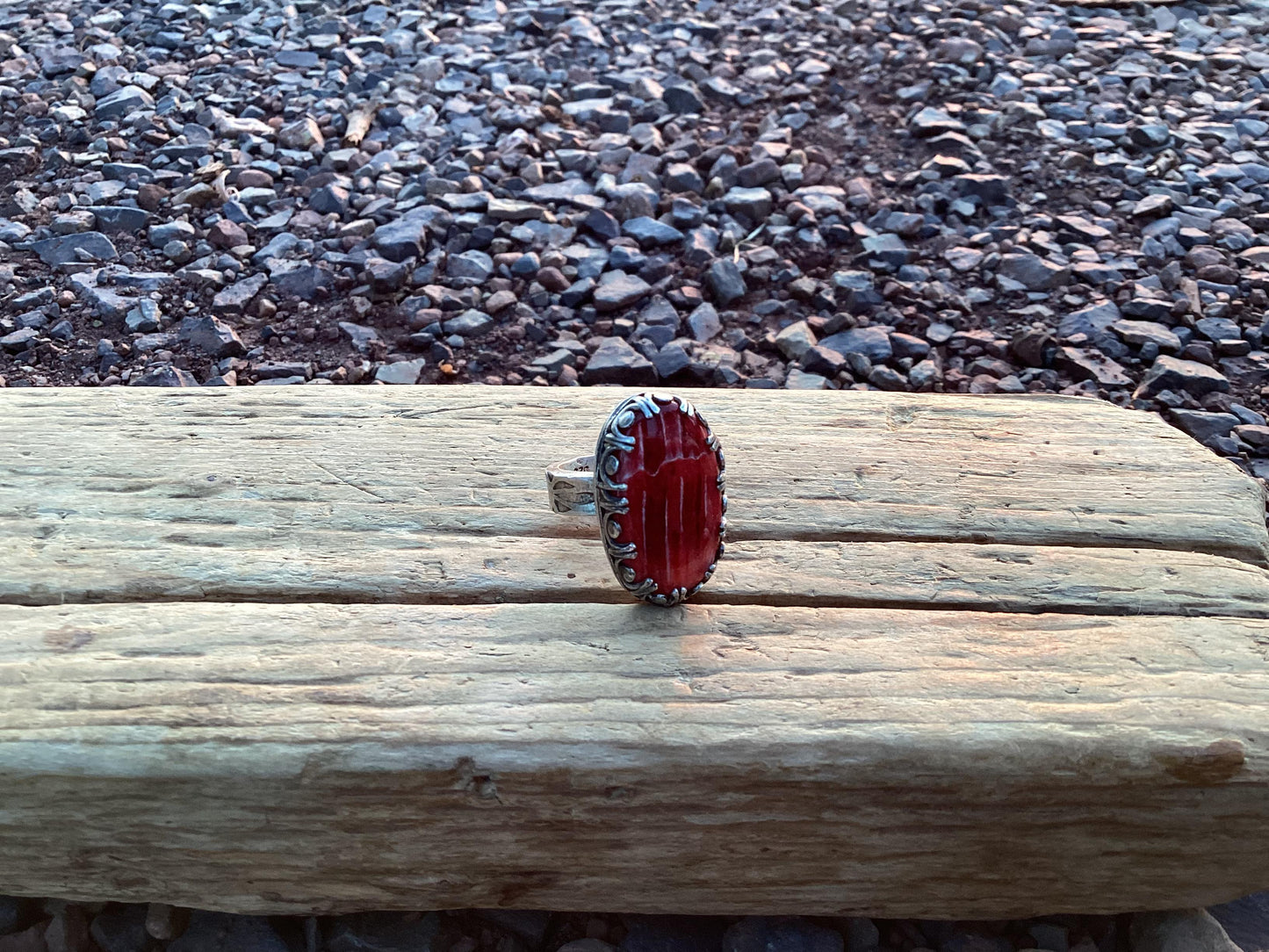 Sterling Silver and Spiny Oyster Ring