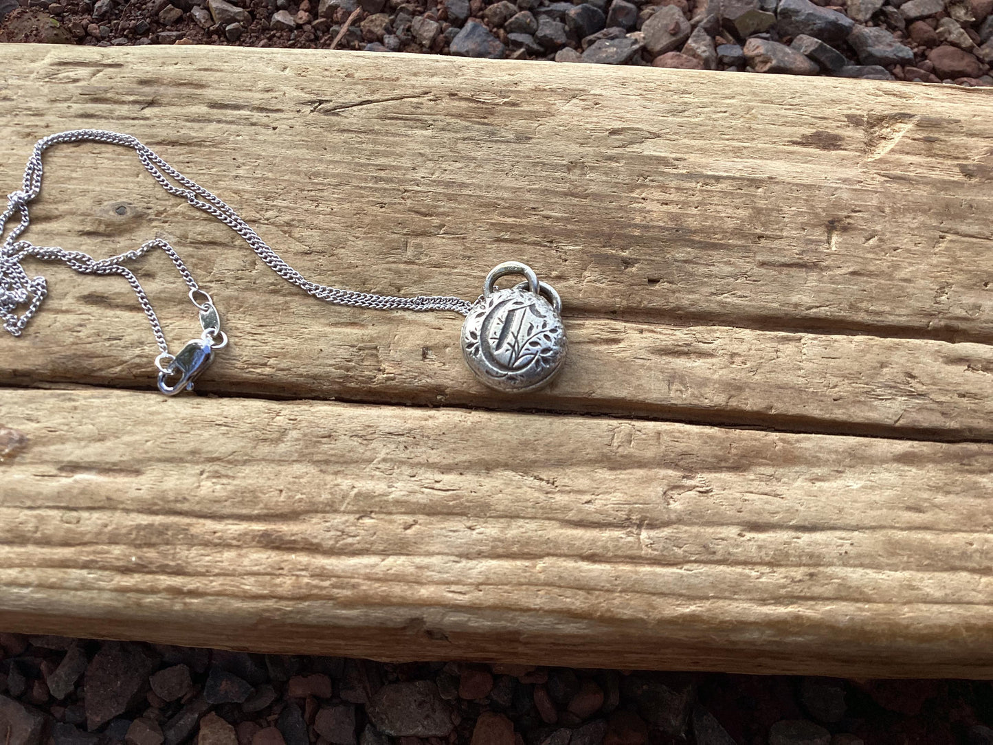 Sterling Silver Initial Necklace, Letter "C"