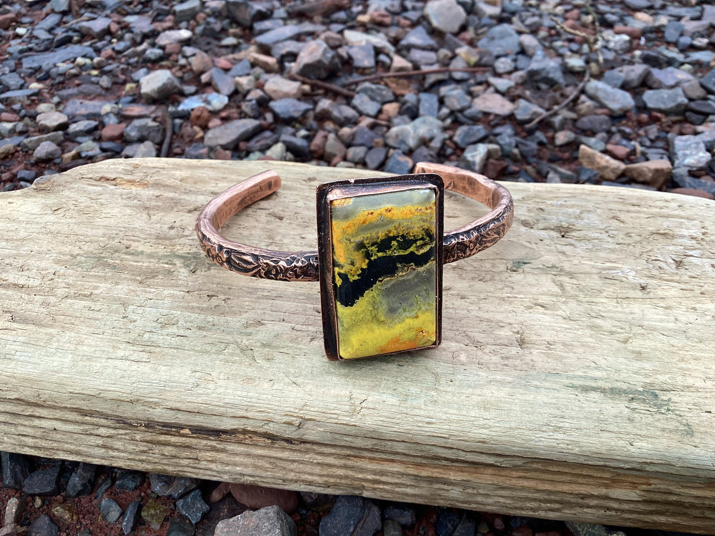 Copper and Jasper Cuff Bracelet