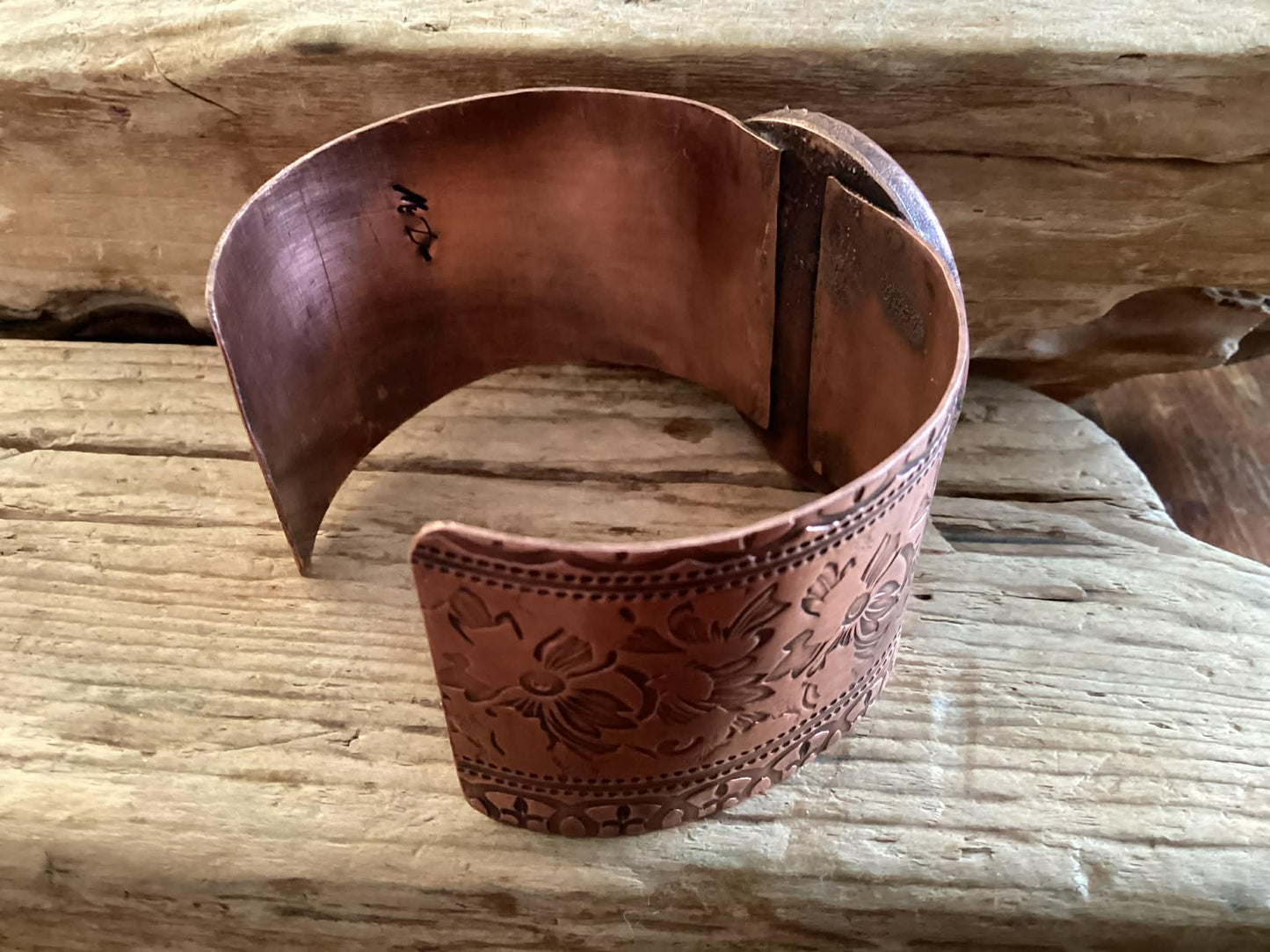 Copper and Rhodonite Cuff Bracelet