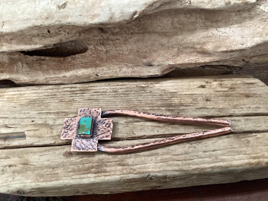 Copper and Turquoise Hair Pin