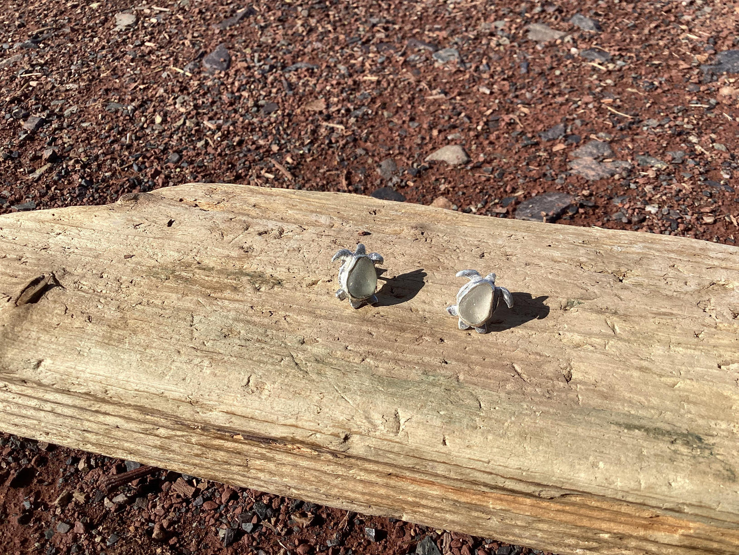 Sterling Silver, Sea Glass Earrings