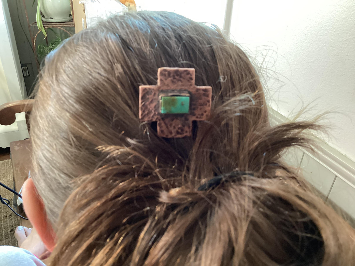 Copper and Turquoise Hair Pin