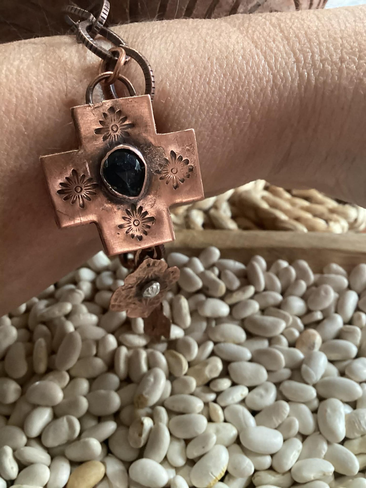 Sterling Silver and Copper Charm Bracelet