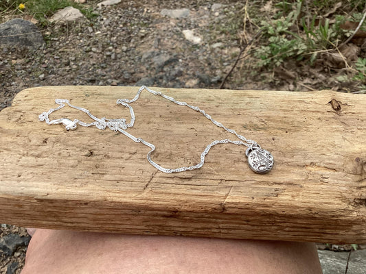 Sterling Silver Initial Necklace Letter A"