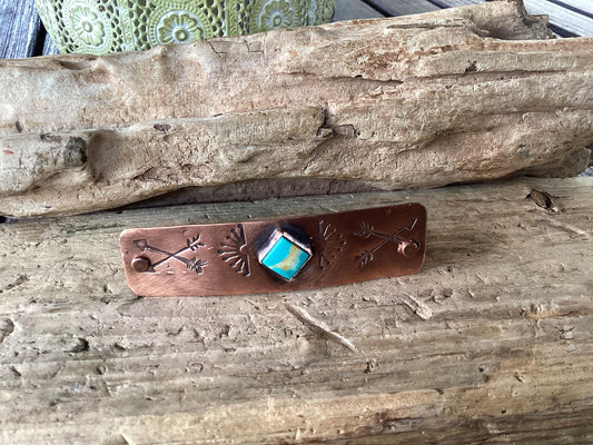 Copper and Turquoise Barrette