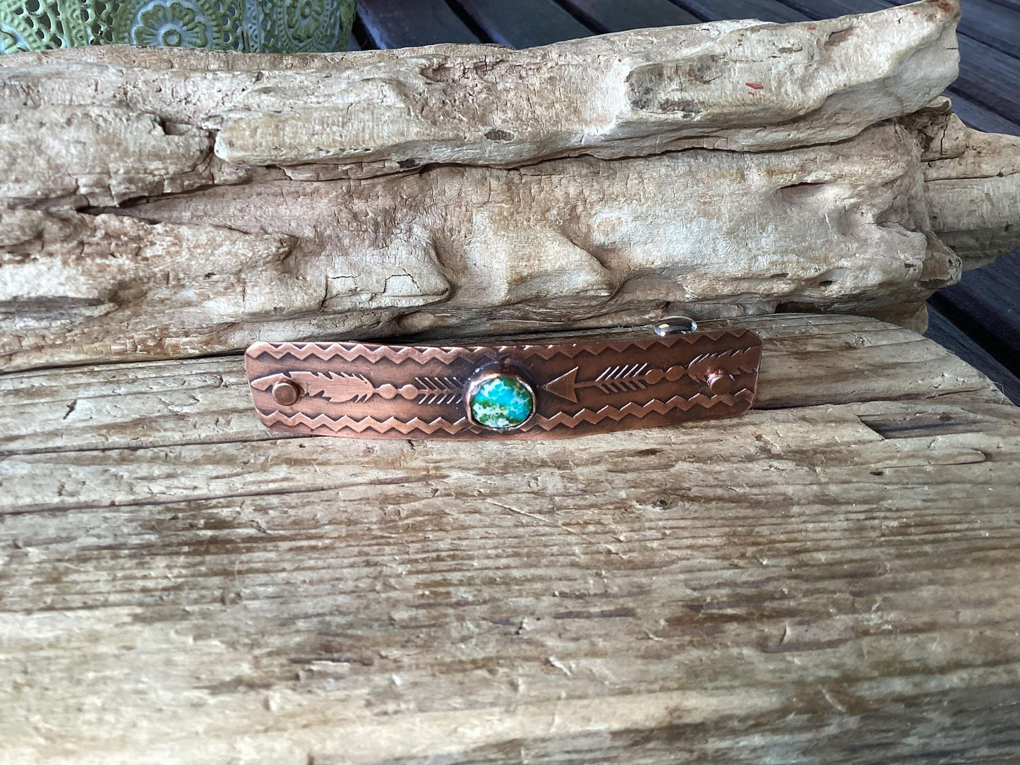Copper and Turquoise Barrette