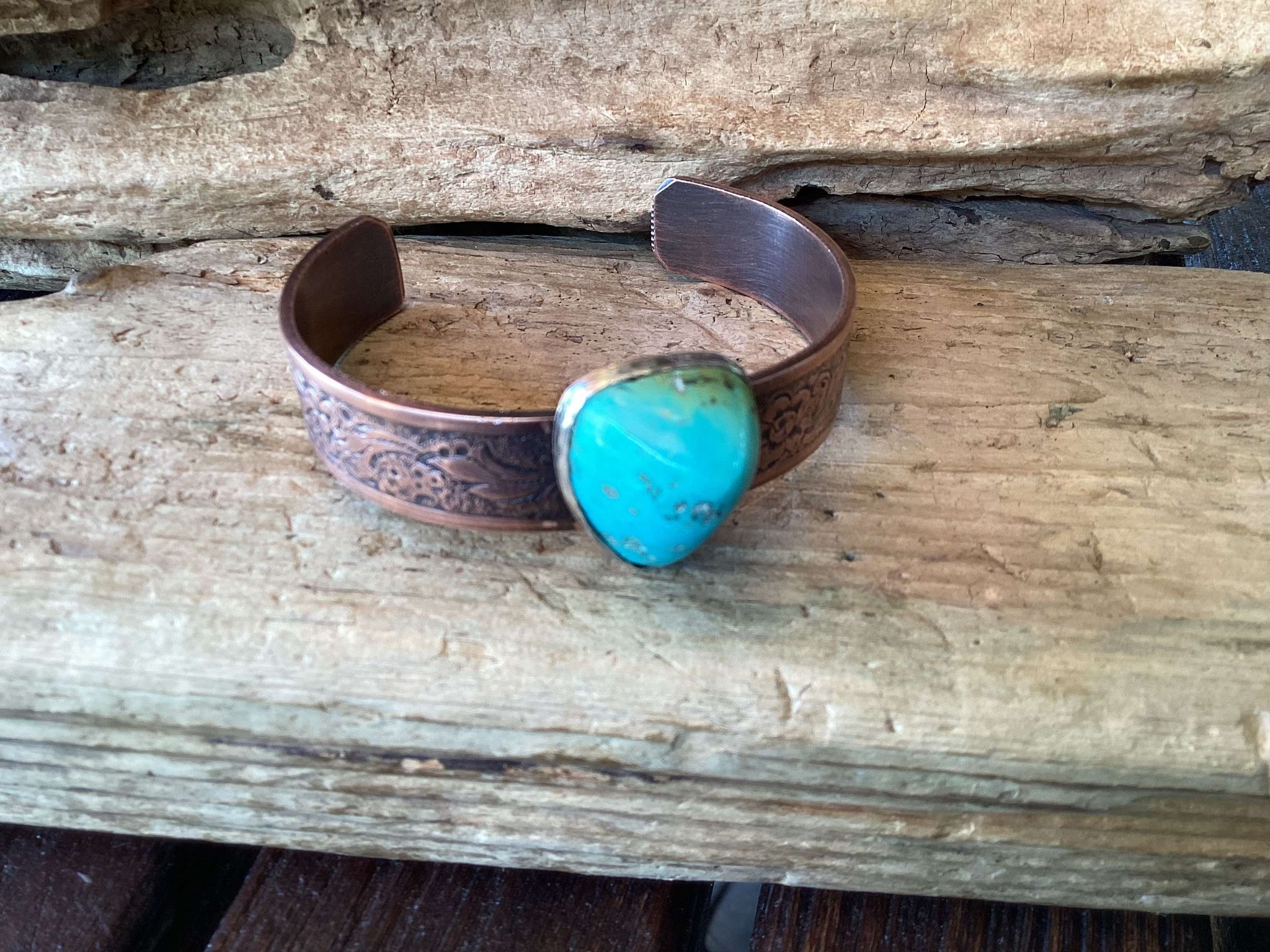 Copper & Sterling shops Silver Turquoise Cuff