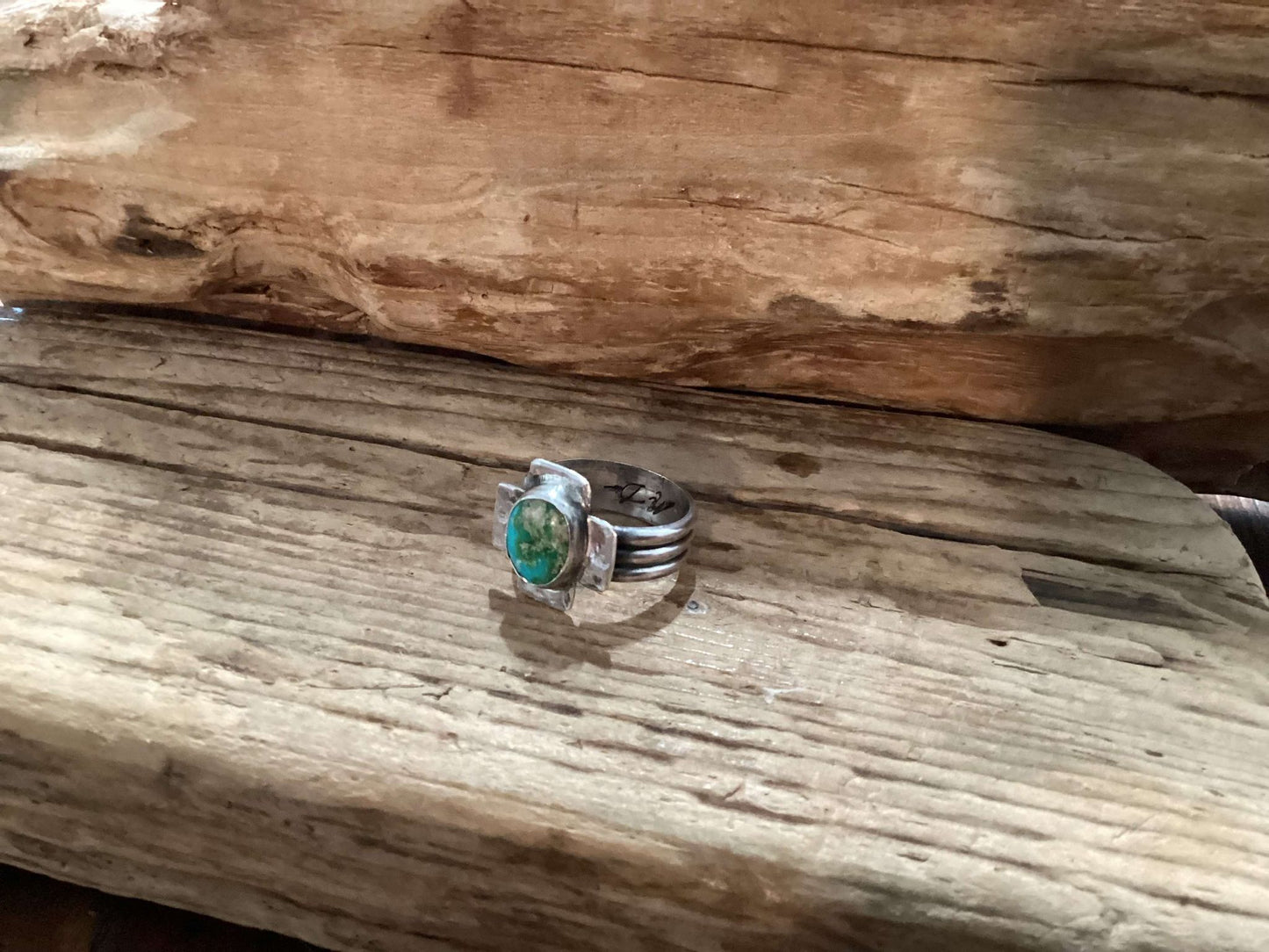 Sterling and Turquoise Cross Ring