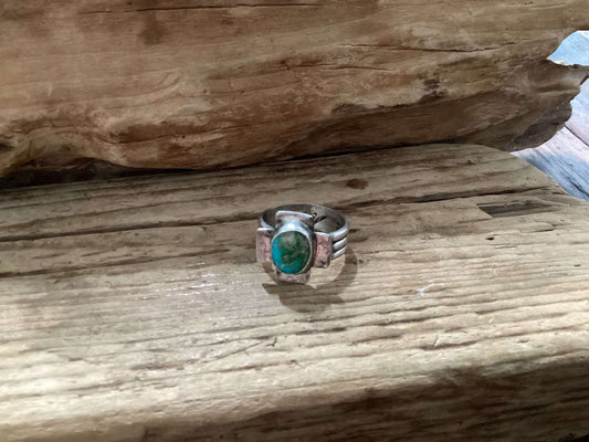 Sterling and Turquoise Cross Ring