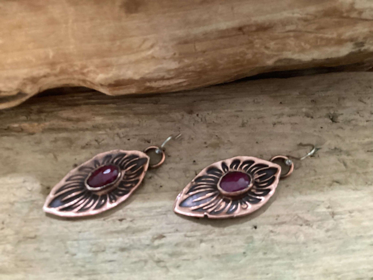 Copper and Tourmaline Earrings